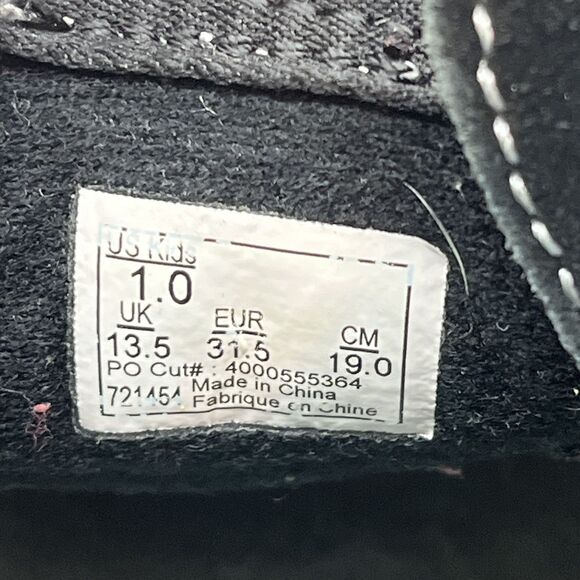 Vans off the wall high tops checkered sneakers kids size 1 black gray casual - Picture 6 of 7